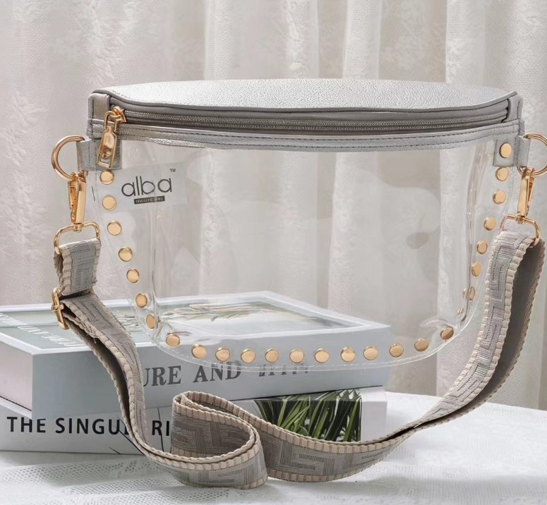 LORNA STUDDED CLEAR CROSSBODY