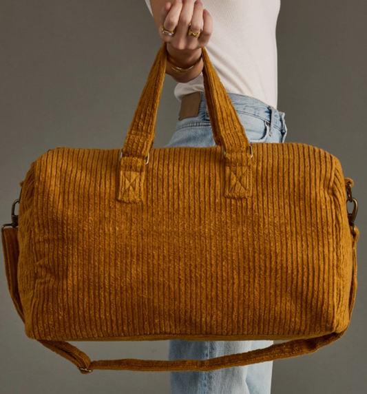 MUSTARD CORDUROY DUFFLE