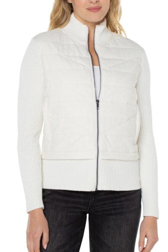 QUILTED ZIP SWEATER