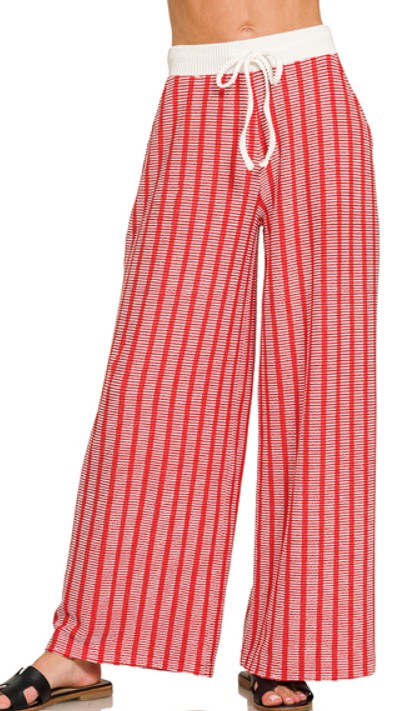 RAISED RIB PANTS TOMATO