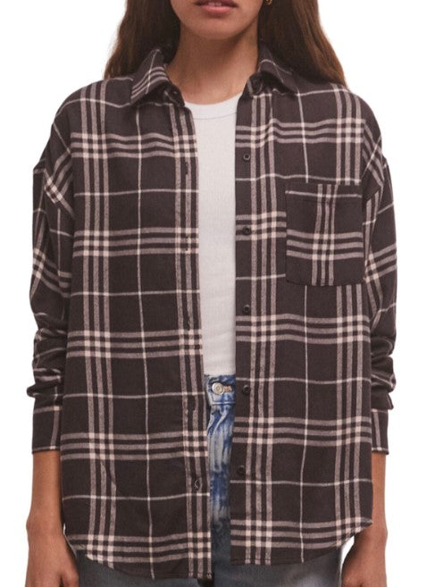 RIVER PLAID BUTTON UP