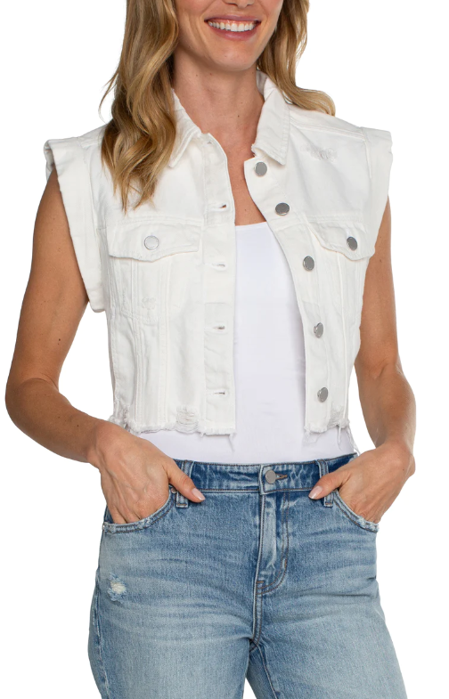 CROPPED SLEEVELESS JACKET