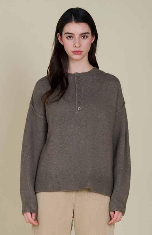 HALF PLACKET SWEATER