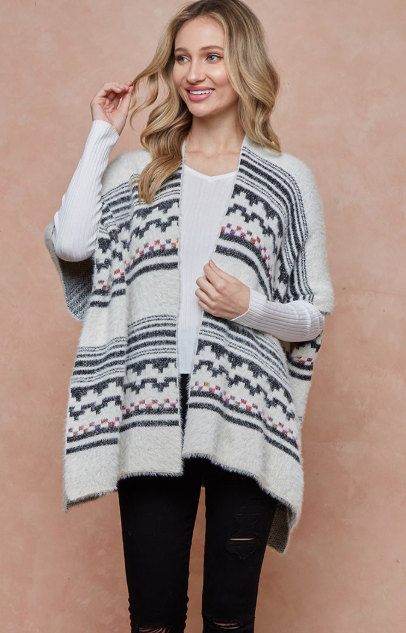 AZTEC OPEN FRONT CARDIGAN