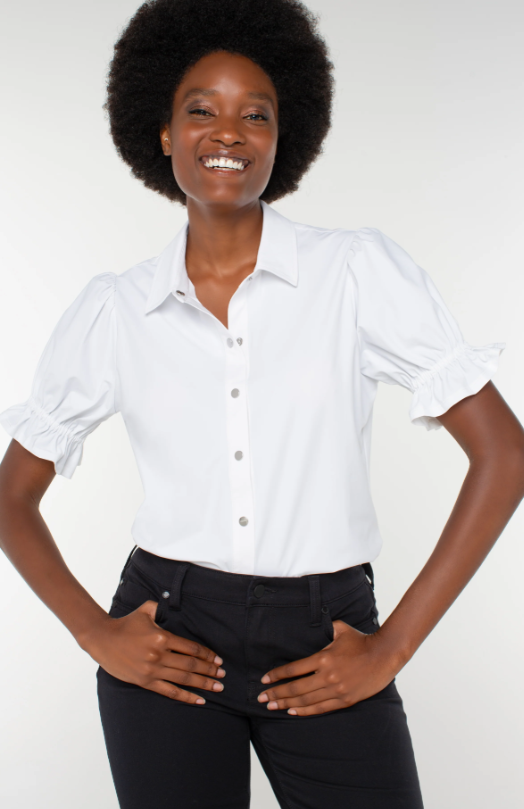 ELBOW PUFF SLEEVE BLOUSE