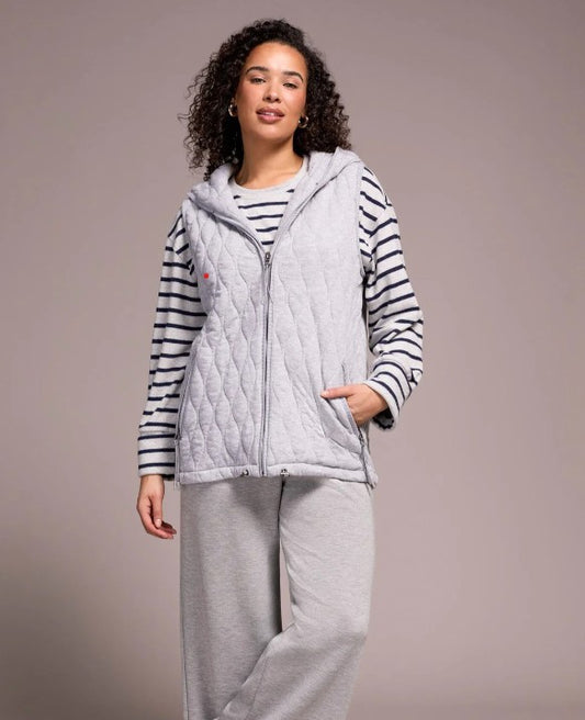QUILTED COTTON HOODED VEST