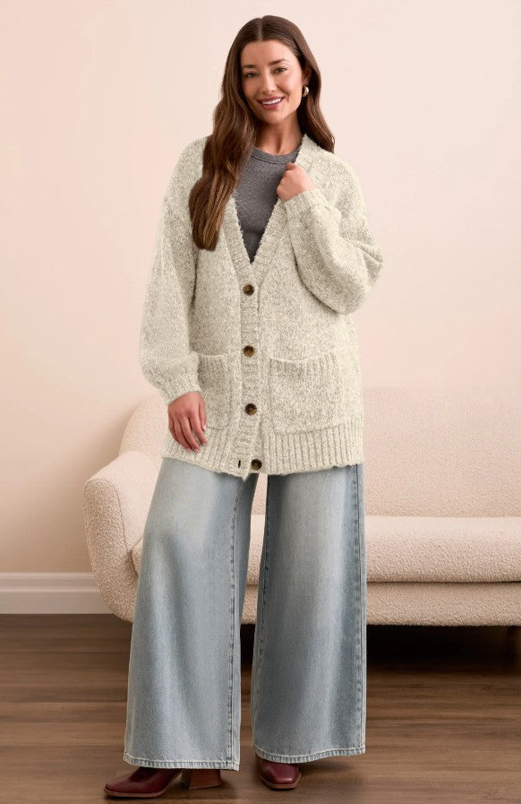 OVERSIZED PUFF SLEVE CARDIGAN