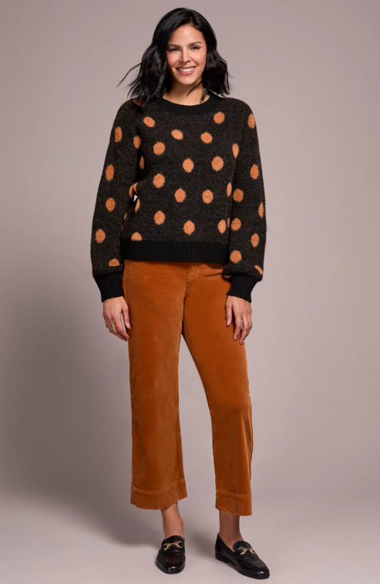 KNIT EYELASH POLKA-DOT SWEATER