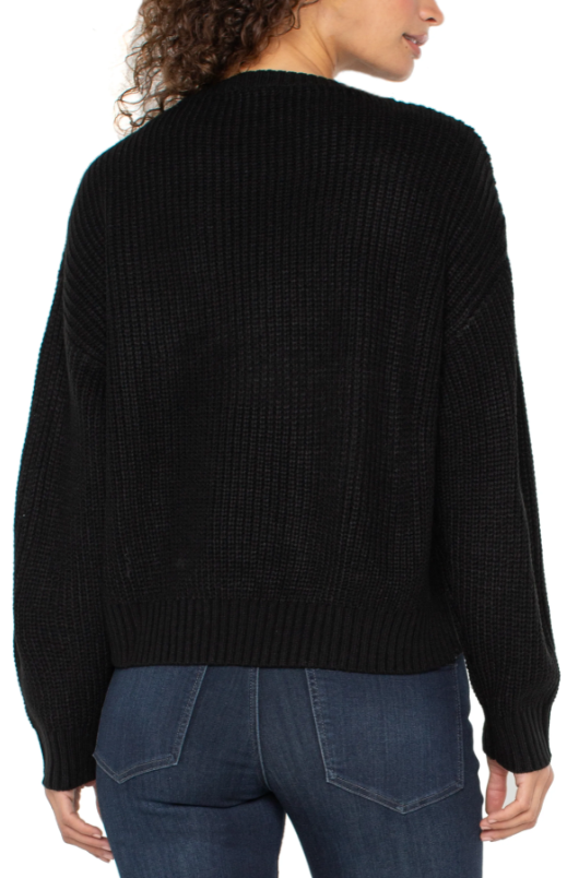 CREW NECK SWEATER W/FRINGE
