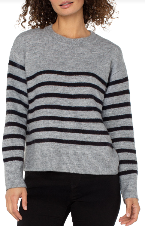 CREW NECK DROP SHOULDER SWEATER