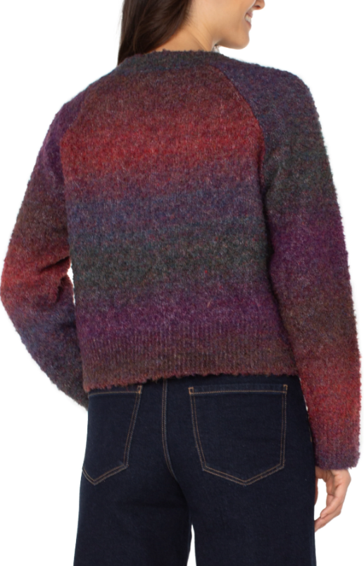 OMBRE BUTTON FRONT CARDIGAN