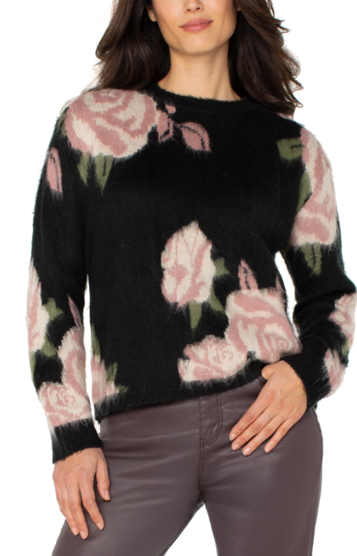 CREW NECK DROP SHOULDER SWEATER