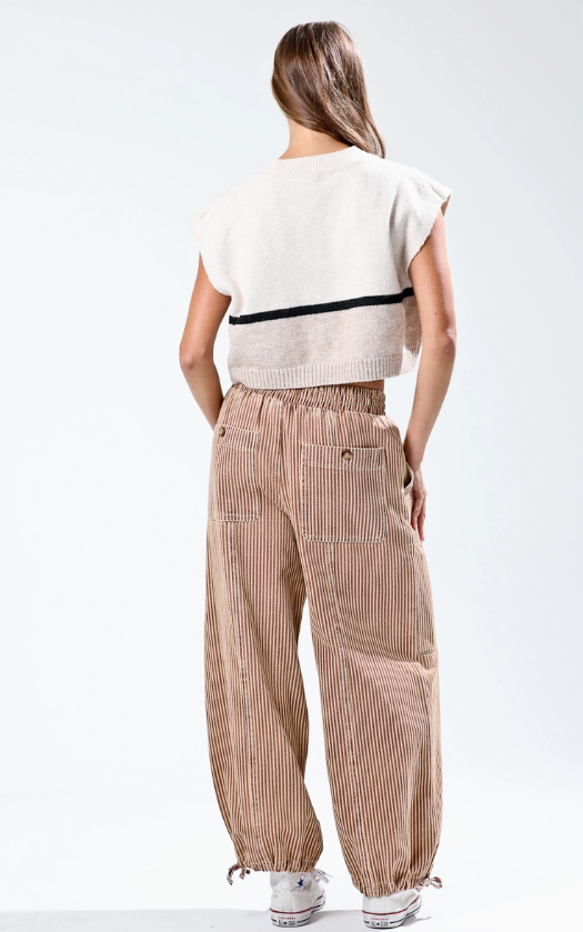 VINTAGE WASH STRIPE PANTS