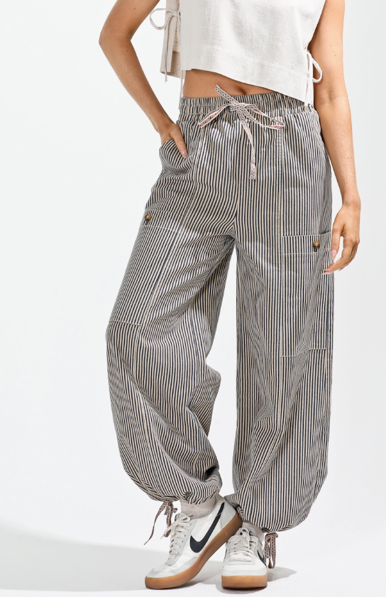 VINTAGE WASH STRIPE PANTS
