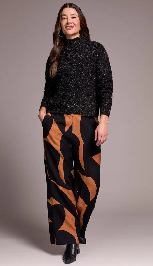 MOCK NECK DROP SHOULDER SWEATER