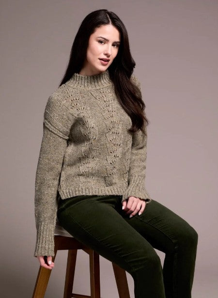 MULTI SPECKLE CREW NECK SWEATER
