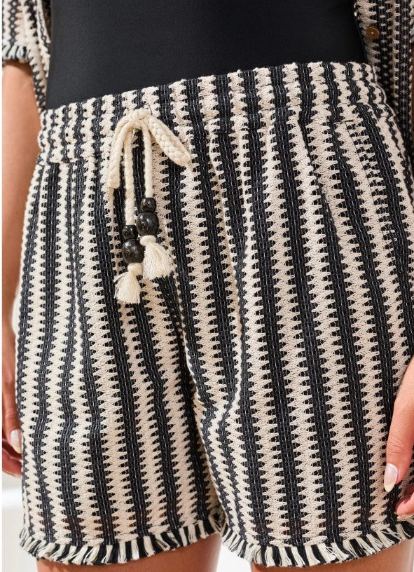 JACQUARD STRIPE DRAWCORD SHORTS