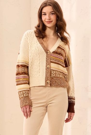 MULTI PATTERN CARDIGAN 6022O