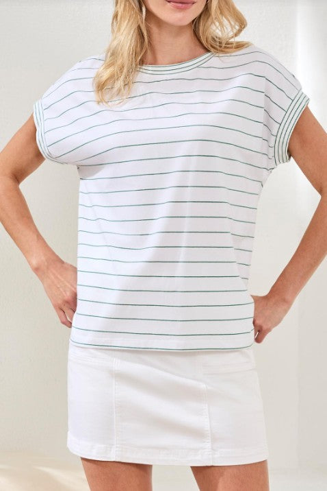 STRIPED CAP SLEEVE TOP