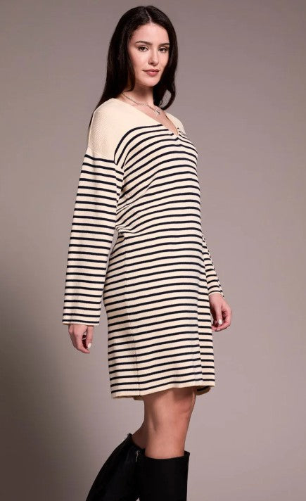STRIPED SWEATER DRESS