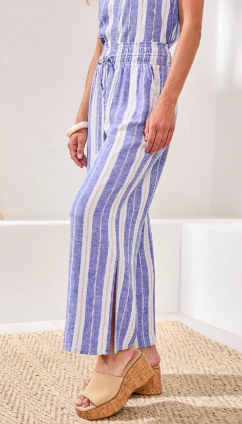 WIDE LEG LINEN PANT W/SLIT