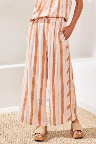 FLOWY WIDE LEG LINEN PANTS