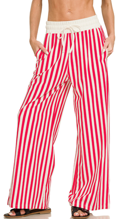 RAISED RIB PANTS TOMATO
