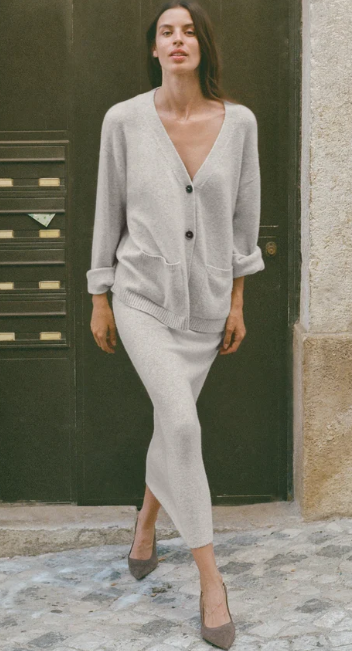 COZY MOMENT CARDIGAN FEATHER GREY