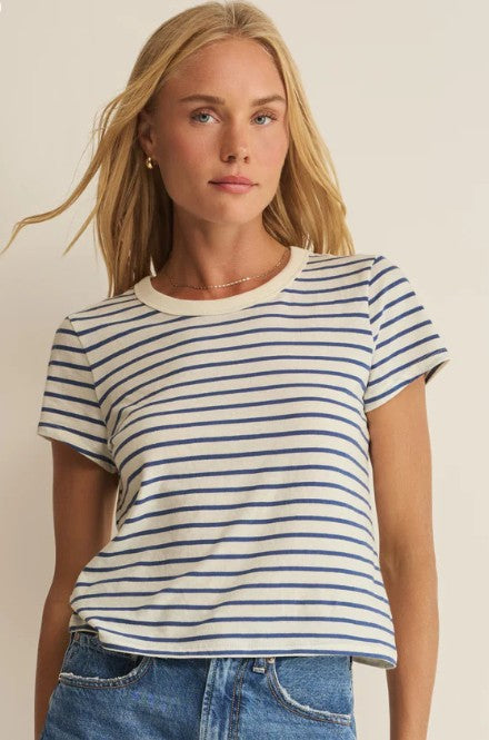 JUNIE STRIPED TEE NAVY