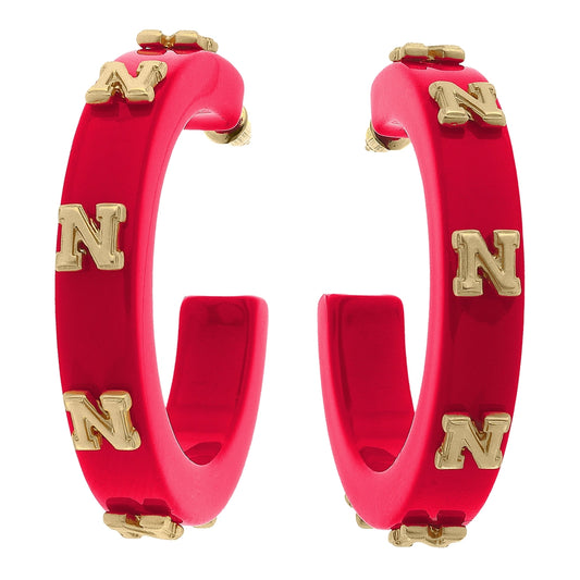HUSKER RESIN HOOP EARRINGS