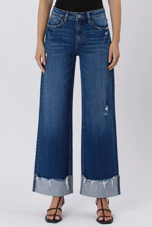 Flying Monkey High Rise Cuffed Baggy Jean in Jubilant main image 1