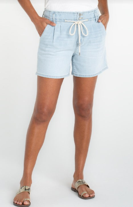 TIE FRONT SHORT W/PLEATS