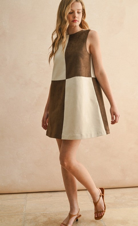 SUEDE SHIFT DRESS