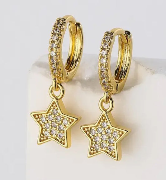 STAR DANGLE RHINESTONE EARRINGS