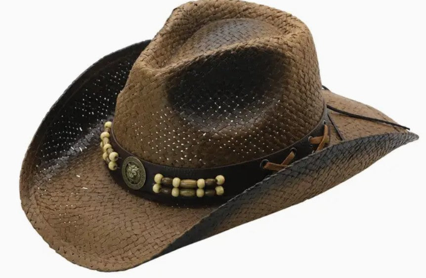 BROWN WOOD HAT