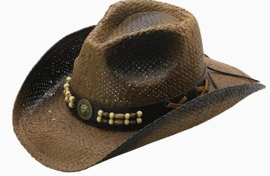 BROWN WOOD HAT