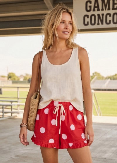 POLKA DOT POPLIN SHORTS