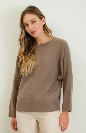 SOLID BOAT NECK SWEATER