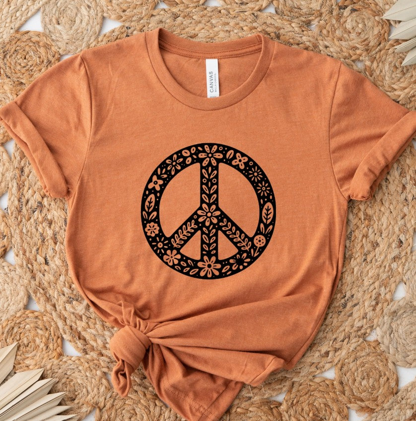 FLORAL PEACE SIGN TEE