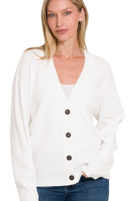 DROP SHOULDER CARDIGAN