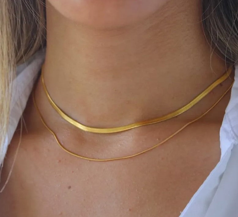 LAYERED 18K GOLD PLATED DOUBLE CHAIN