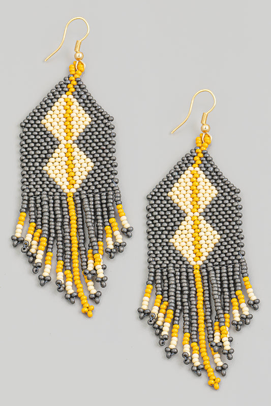 BEADED FRINGE EARRINGS