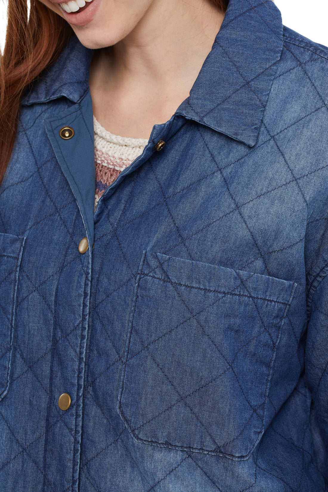 TRIBAL QUILTED CHAMBRAY SHACKET