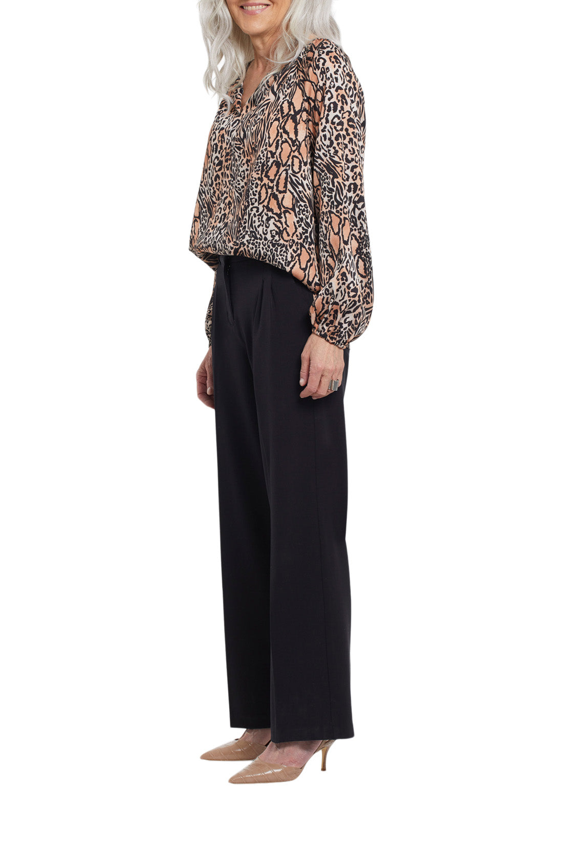 TRIBAL SIGNATURE WIDE LEG PLEATED TROUSERS